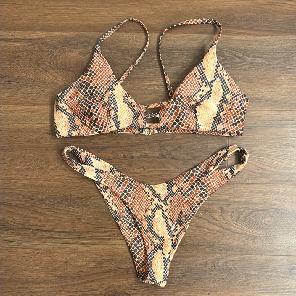 Cheeky Snakeskin Bikini Set